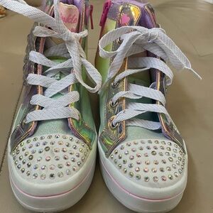 Skechers Kids' Iridescent High-Top Twinkle Toes Sneakers, Size 2